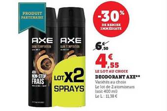 Hyper U Déodorant axe offre
