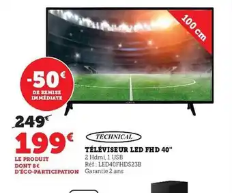 Hyper U Téléviseur led fhd 40 offre