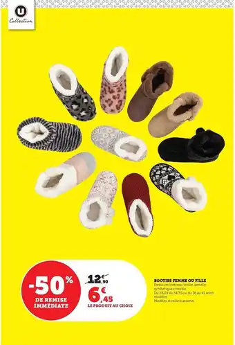 Hyper U Booties femme ou fille u collection offre