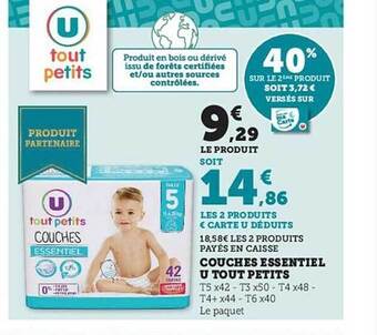 Hyper U Couches essentiel u tout petits offre