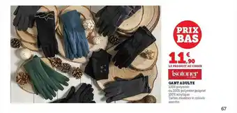 Hyper U Gant adulte isotoner offre