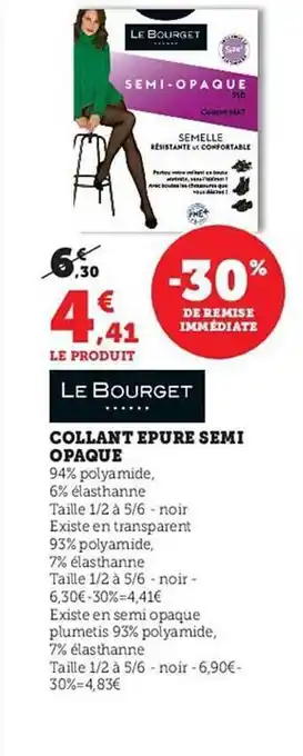 Collant épure semi opaque le bourget
