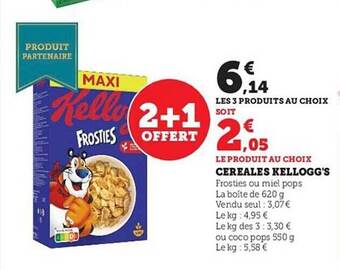 Hyper U Céréales kellogg's offre