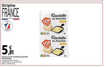 Intermarché Express Raclette en tranches nature top budget offre