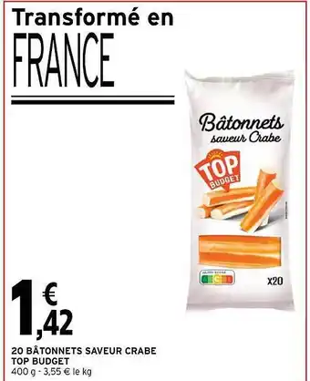 Intermarché Express 20 bâtonnets saveur crabe top budget offre