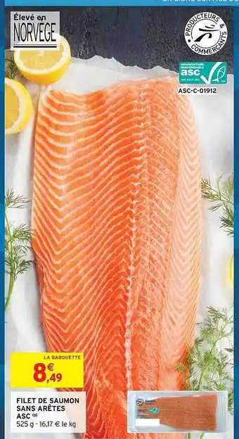 Intermarché Express Filet de saumon sans arêtes asc offre