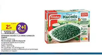 Intermarché Express Épinards hachés à la crème surgelés findus offre
