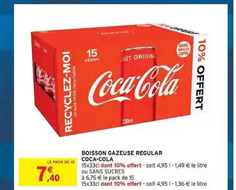 Intermarché Express Boisson gazeuse regular coca-cola offre