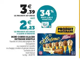 Super U Mini Cônes Glacés Extrême Nestlé offre