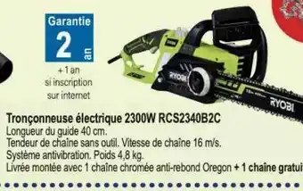 Tridôme Tronçonneuse eléctrique 2300w rcs2340b2c ryobi offre