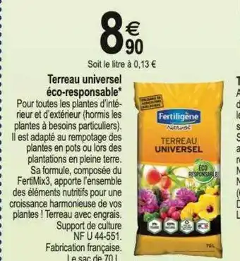 Tridôme Terreau universel éco-responsable offre