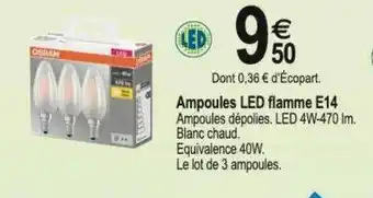 Tridôme Ampoules led flamme e14 offre