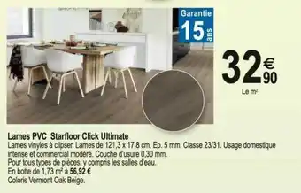Tridôme Lames pvc starfloor click ultimate offre