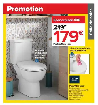 Castorama Pack wc à poser grohe offre