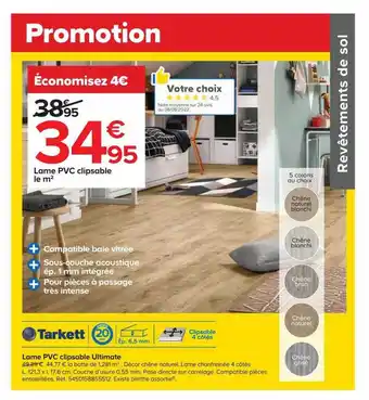 Castorama Lame pvc clipsable ultimate tarkett offre