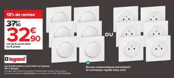 Lot de 6 va-et-vient ou 6 prises legrand