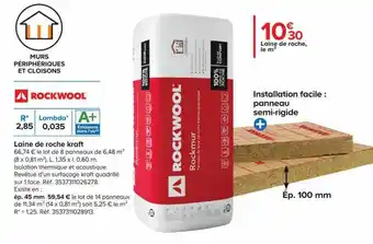 Castorama Laine de roche kraft rockwool offre