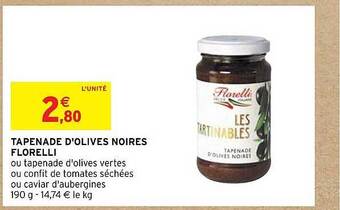 Intermarché Tapenade d'olives noires florelli offre