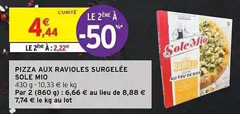 Intermarché Pizza aux ravioles surgelée sole mio offre