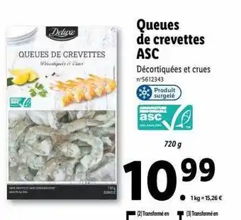 Lidl Queues de crevettes asc deluxe offre
