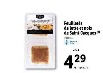 Lidl Feuilletés de lotte et noix de saint-jacques deluxe offre