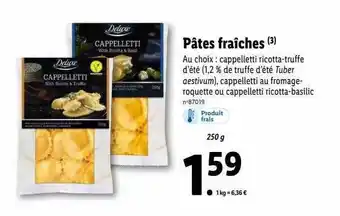 Lidl Pâtes fraîches deluxe offre