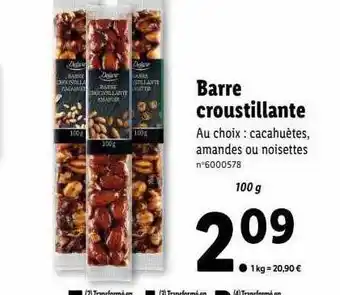 Lidl Barre croustillante deluxe offre
