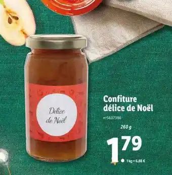 Lidl Confiture délice de noël offre