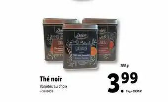 Lidl Thé noir deluxe offre