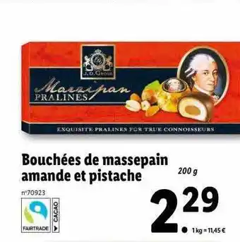 Lidl Bouchées de massepain amande et pistache offre