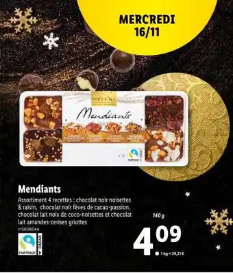 Lidl Mendiants favorina offre