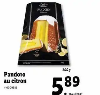 Lidl Pandoro au citron deluxe offre