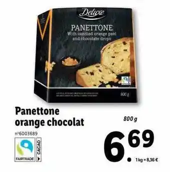 Lidl Panettone orange chocolat deluxe offre