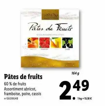 Lidl Pâtes de fruits favorina offre