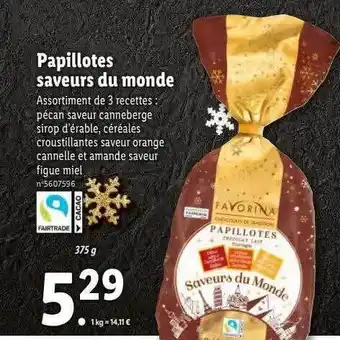 Lidl Papillotes saveurs du monde offre