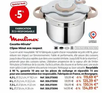 Mathon Cocotte-minute clipso minut eco respect moulinex offre