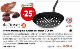Mathon Poêle à marrons pour cuisson sur braise ø 28 cm de buyer offre