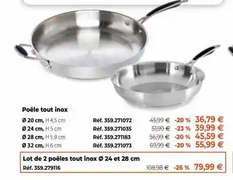 Mathon Poêle tout inox offre