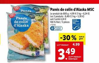 Lidl Panés de colin d'alaska msc offre
