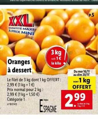 Lidl Oranges à dessert offre