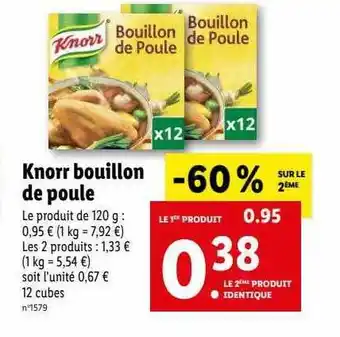 Lidl Knorr bouillon de poule offre