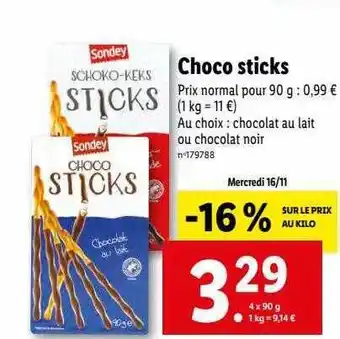 Lidl Choco sticks sondey offre