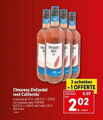 Cimarosa zinfandel rosé california