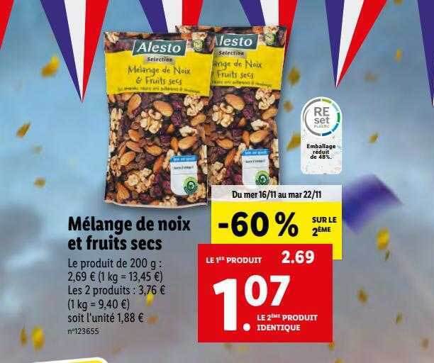 Promo Mélange de noix et fruits secs chez Lidl