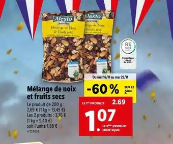 Lidl Mélange de noix et fruits secs offre