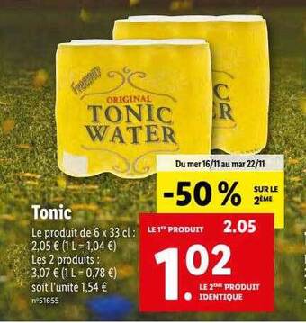 Lidl Tonic offre