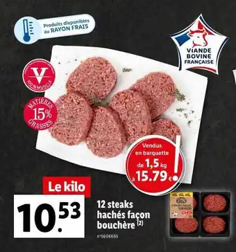 Lidl 12 steaks hachés façon bouchère offre