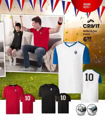Lidl Crivit maillot de foot homme offre