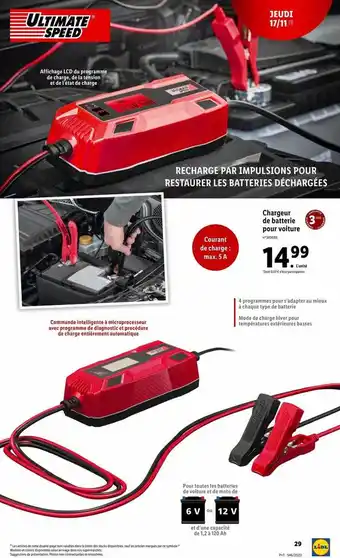 Lidl Chargeur de batterie pour voiture offre