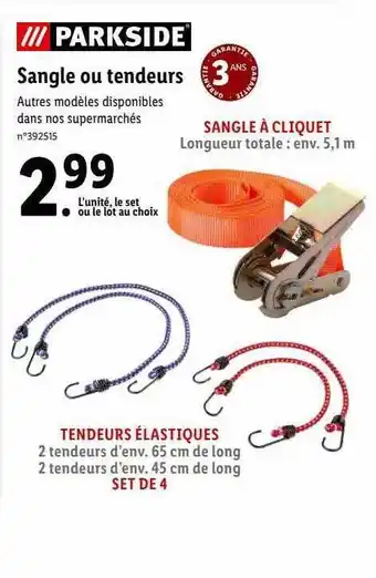 Lidl Sangle ou tendeurs parkside offre